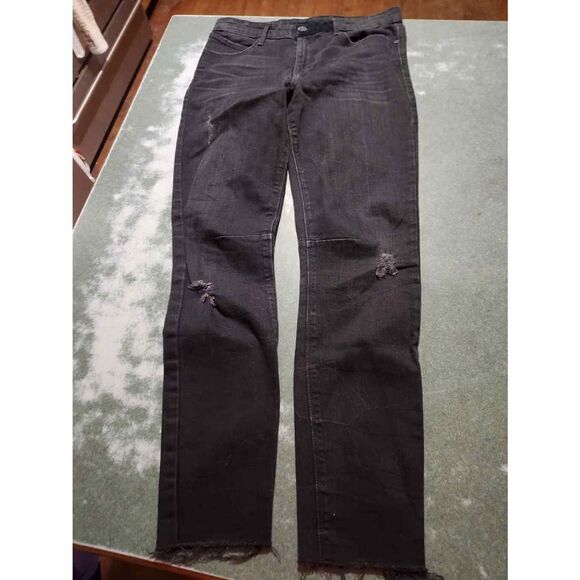 RtA Road to Awe black Distressed raw hem jeans sz 26 - Picture 7 of 7